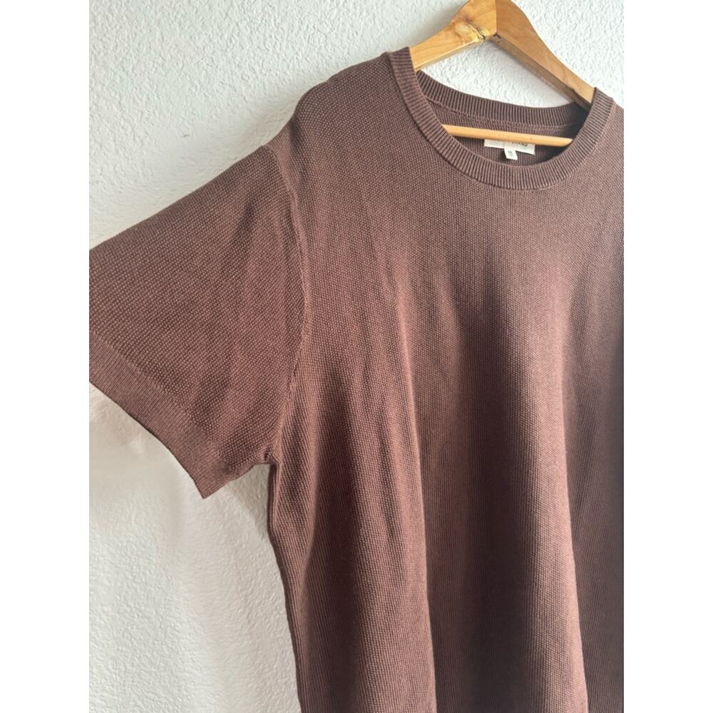 Lucky Brand Short Sleeve Knit Shirt in Chocolate Brown Cotton Mens XXL New - Picture 2 of 7